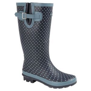 Stormwells Womens/Ladies Polka Dot Wellington Boots / Pale Blue Polka Dot/Navy